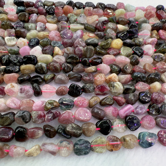 Irregular Shape Assorted Tourmaline Bead Strands | Diy Jewelry Project – Perfect For Bracelets, Necklaces And Crafts